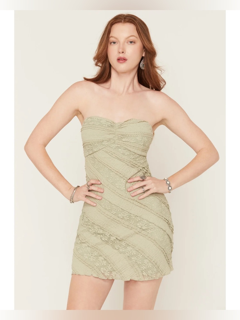 NWT Cleo + Wolf Lace Strapless Tube Mini Dress